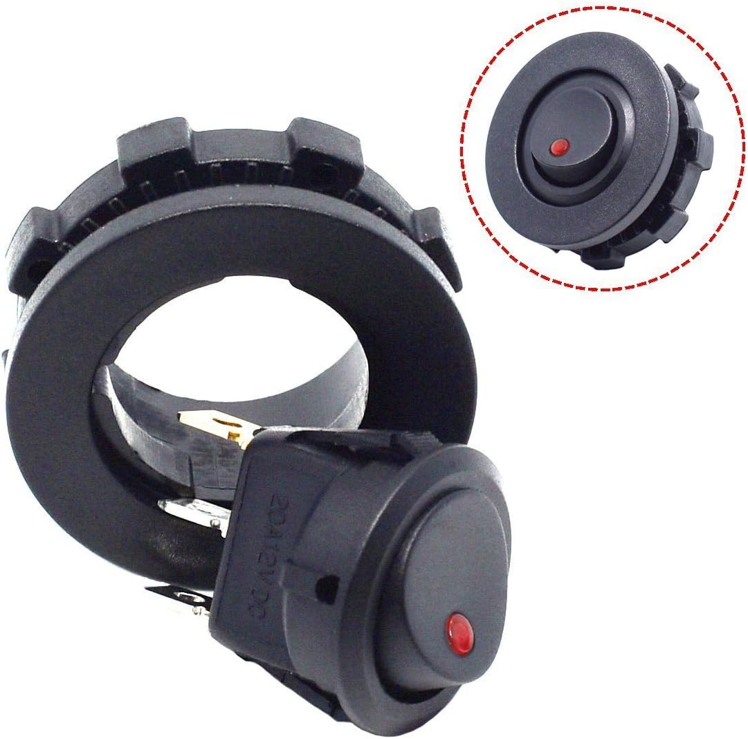Green LED Round Rocker Toggle Switch SPST On-Off E652