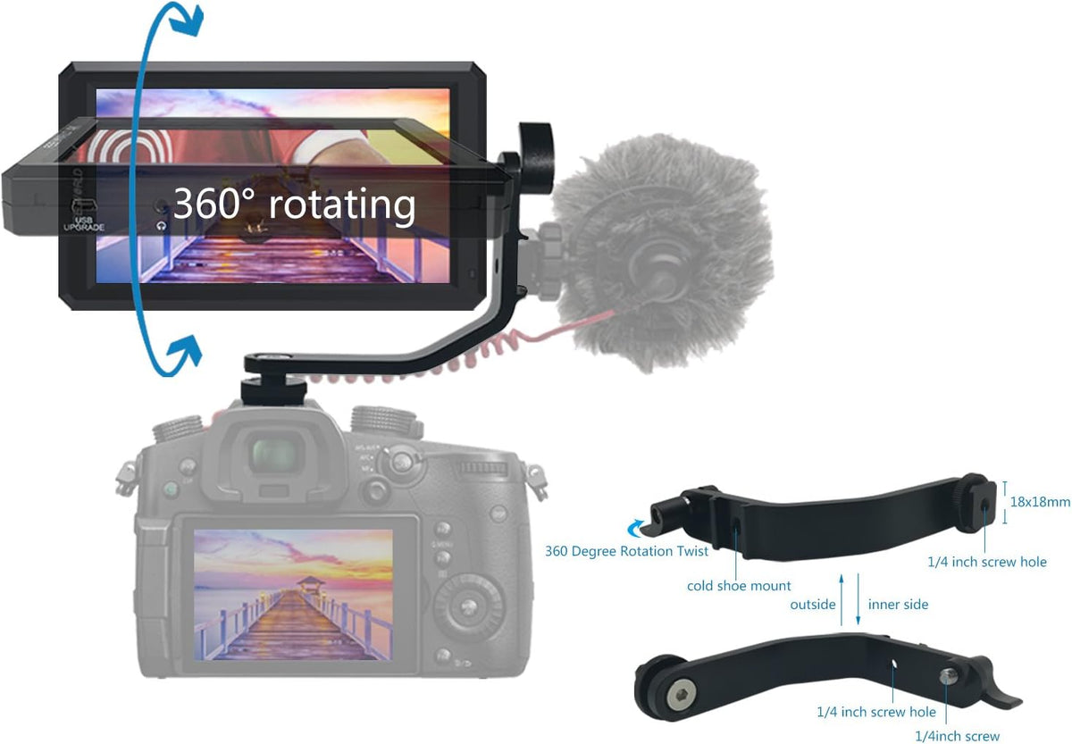 5.7Inch FHD IPS On Camera 4K HDMI Monitor with Swivel Arm K565
