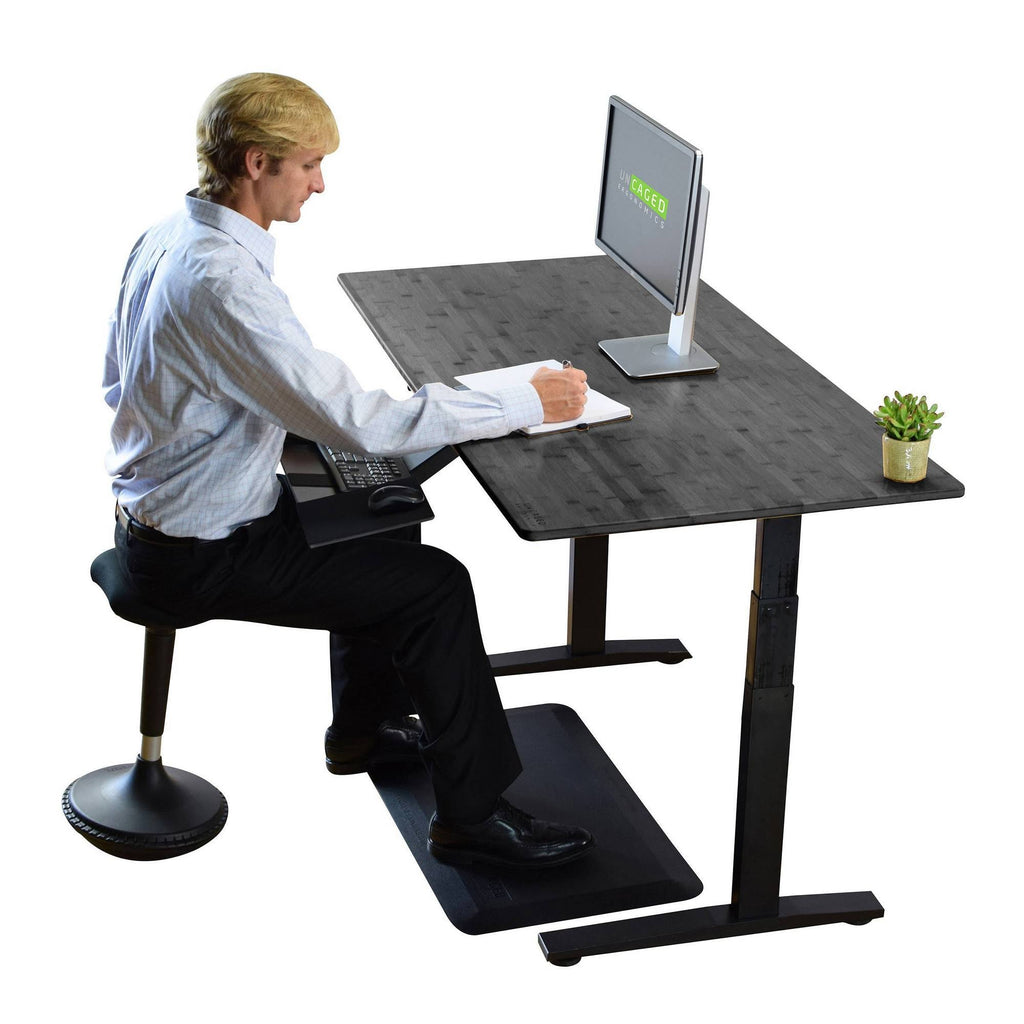 Black Bamboo Electric Adjustable Height Standing Desk M362472