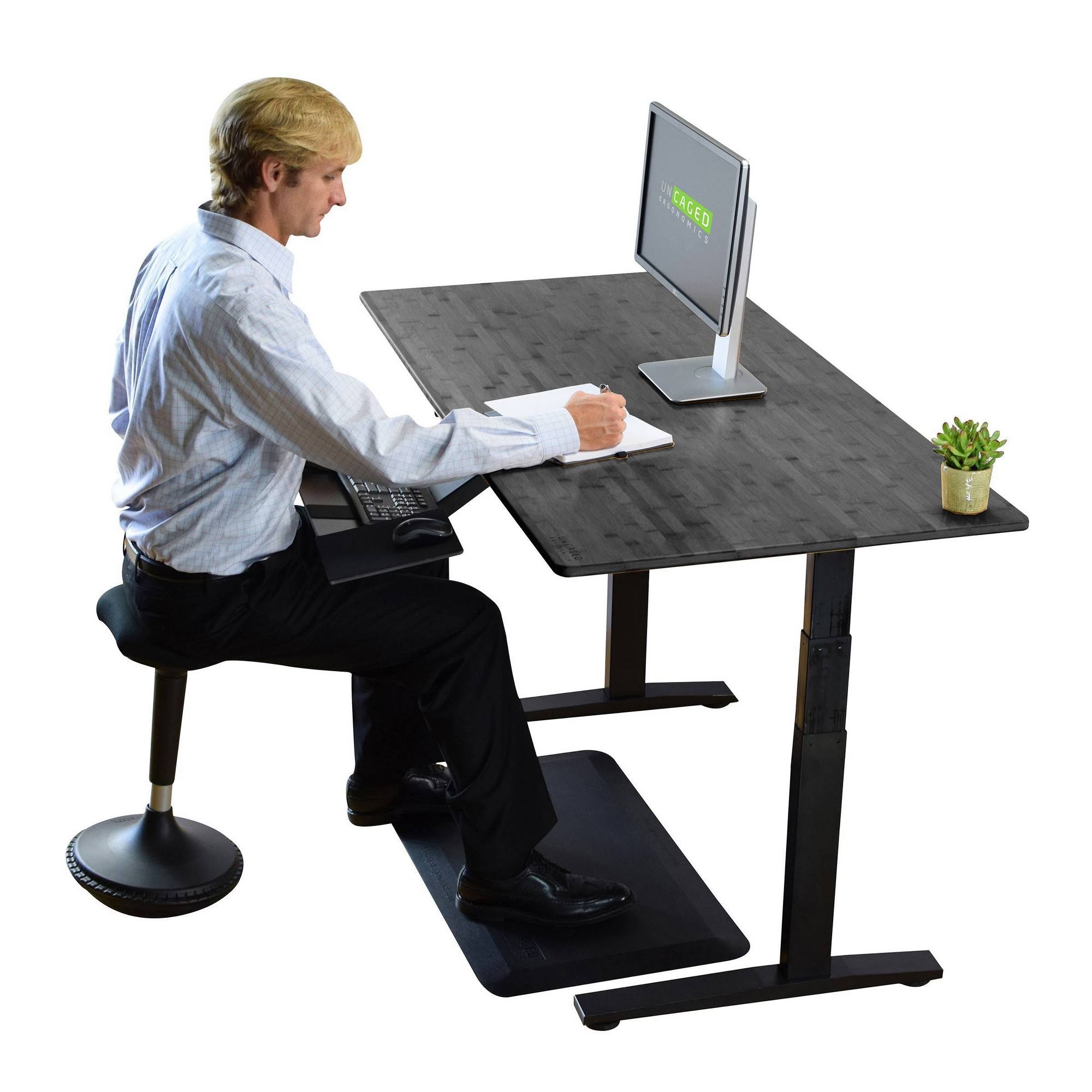 Black Bamboo Electric Adjustable Height Standing Desk M362472