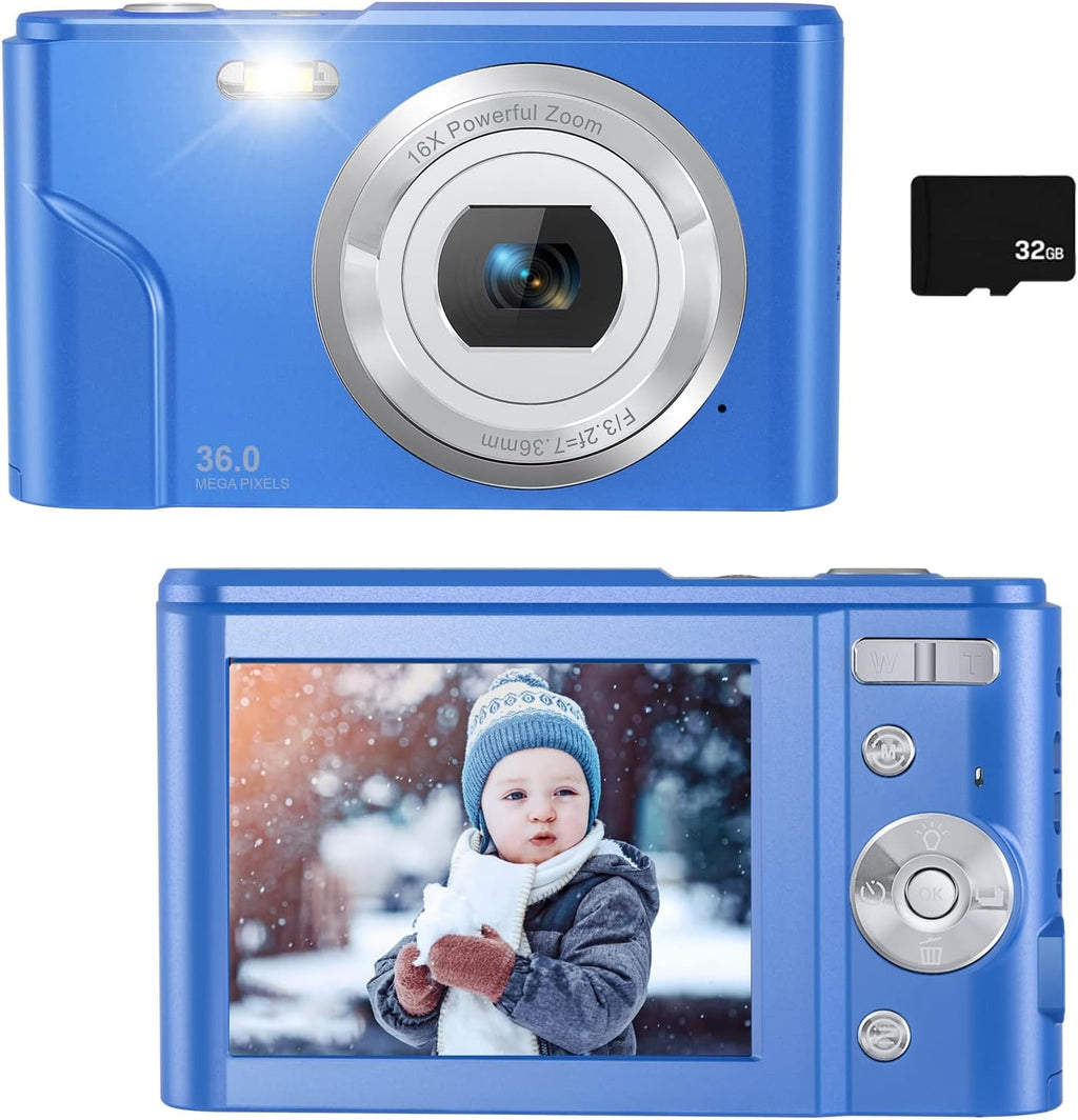 36MP Full HD 1080P Rechargeable Children's Camera with 32GB SD Card (Purple) S326062
