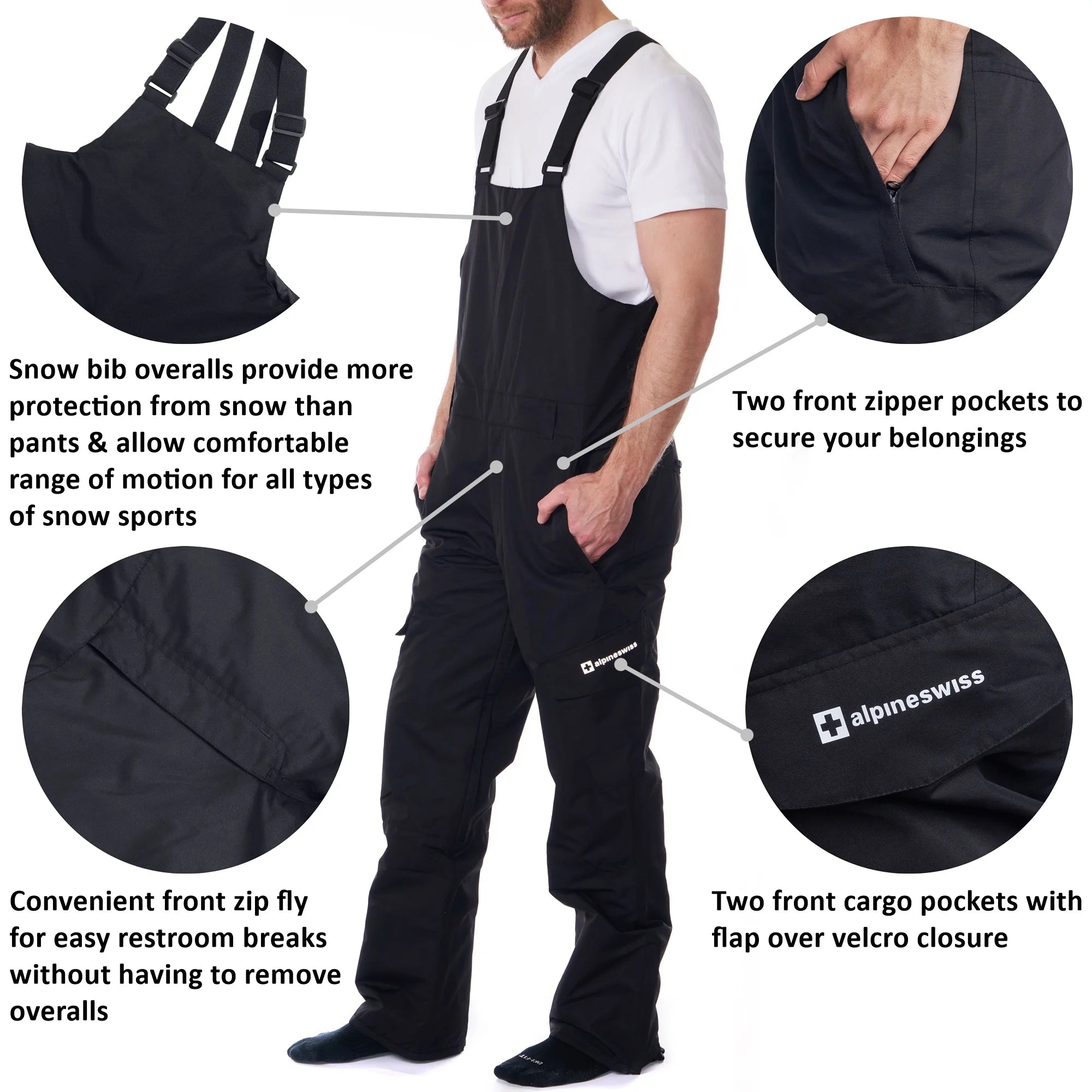 Waterproof Insulated Snow Bib Overalls A6030