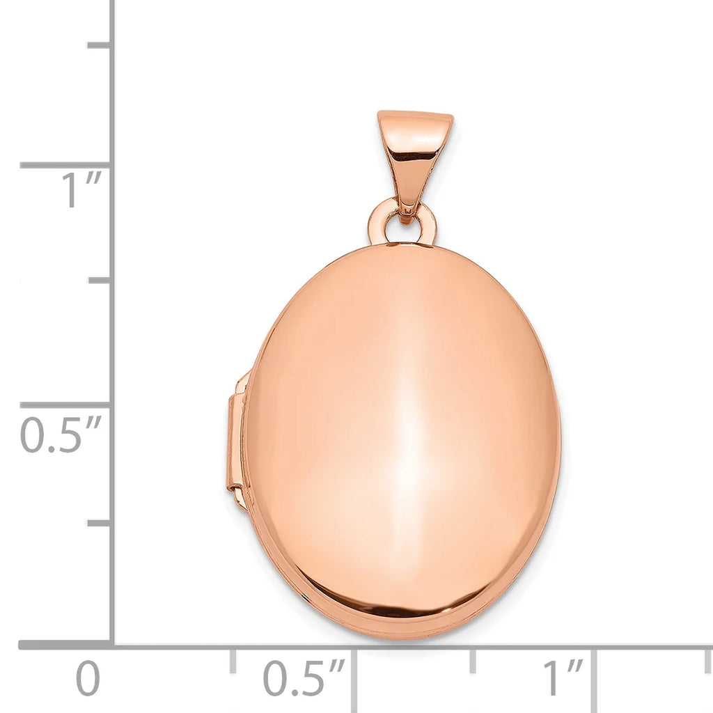 14k Rose Gold Oval Locket Charm Pendant W4187