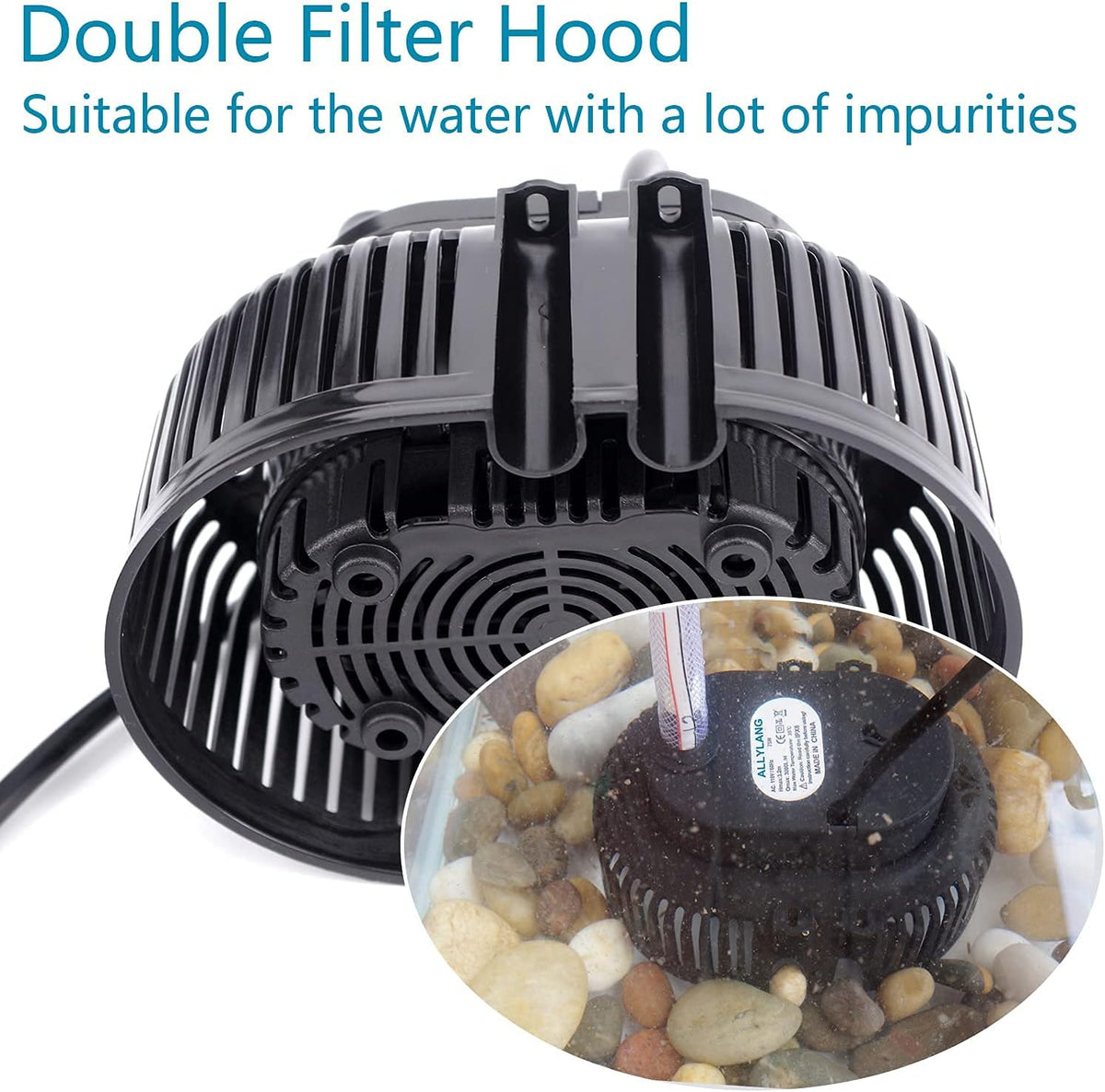 850GPH 75W Submersible Water Pump with Drainage Hose and 3 Adapters, Pack of 2 L27277