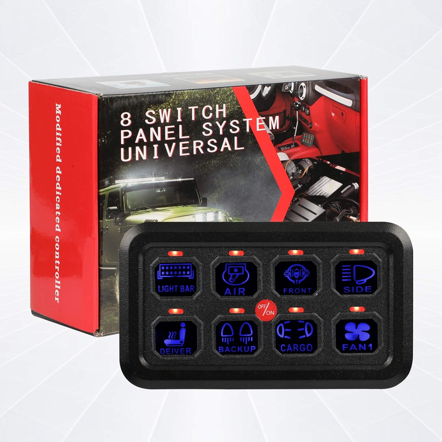 8 Gang Touch Switch Panel with Harness and Stickers Q7131