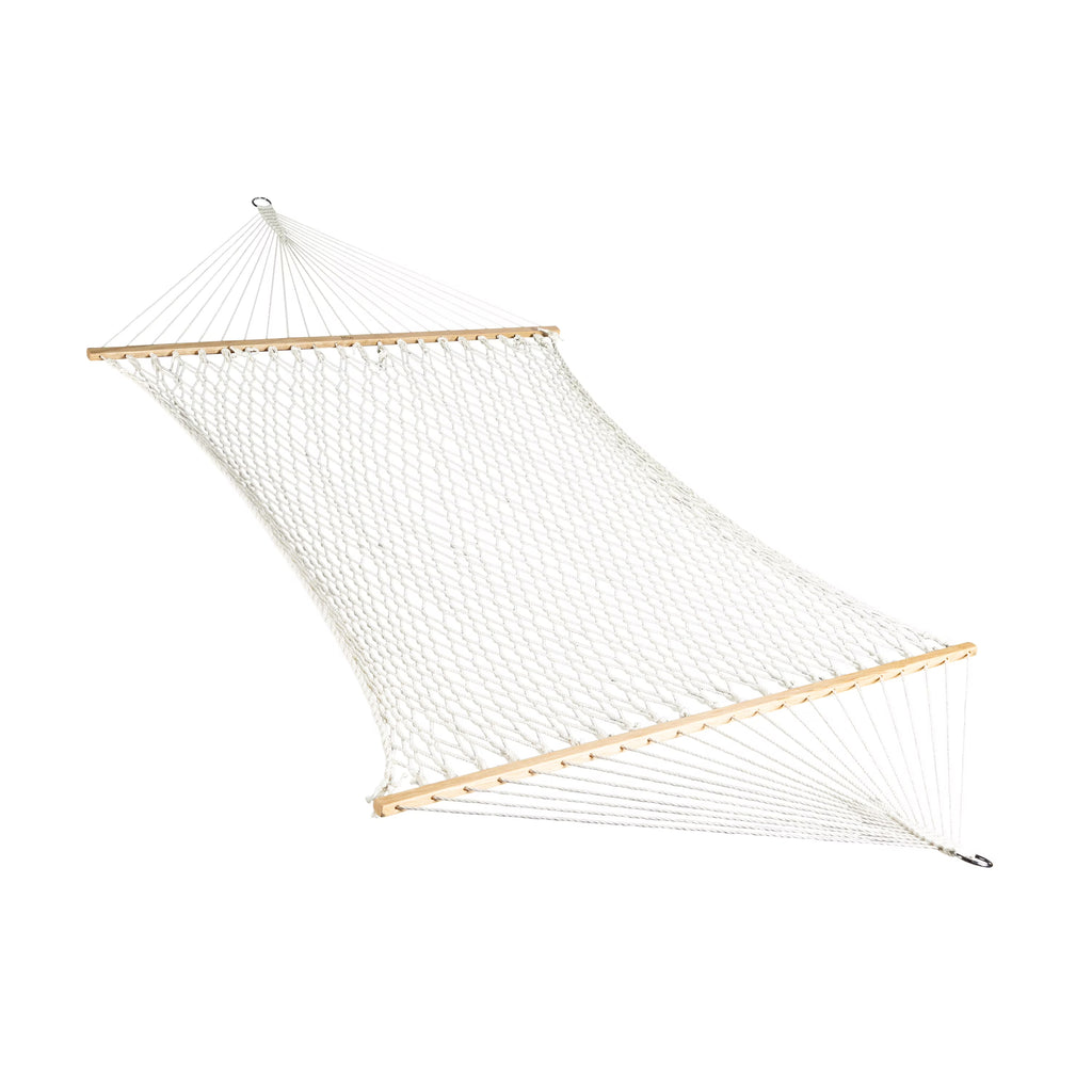 White Cotton Rope Hammock with Spreader Bar, 60-in. Wide, 450 lb. Capacity W165993