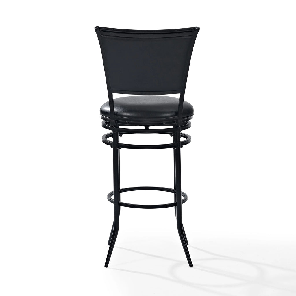 Black Faux Leather Swivel Bar Stool I483