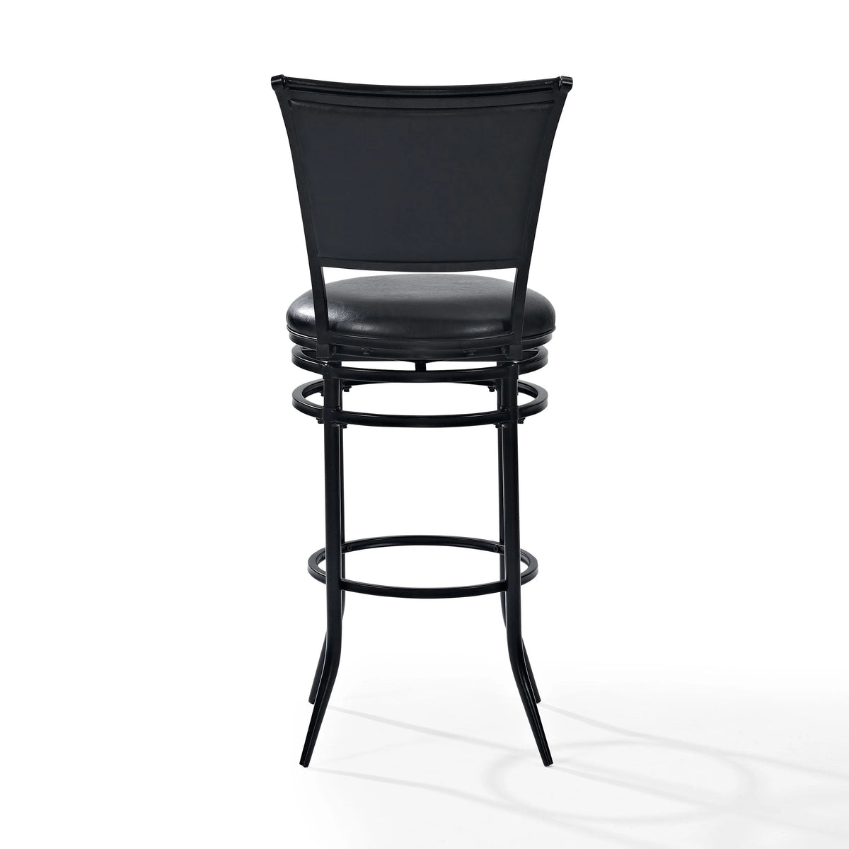 Black Faux Leather Swivel Bar Stool I483