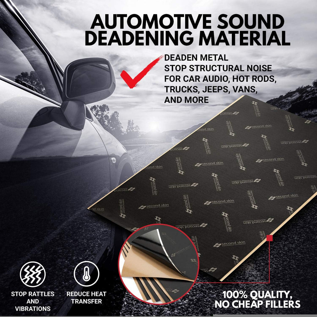 Butyl Rubber Car Sound Deadening Mat (1mm, 20 Sq Ft, 10 Sheets) S515774