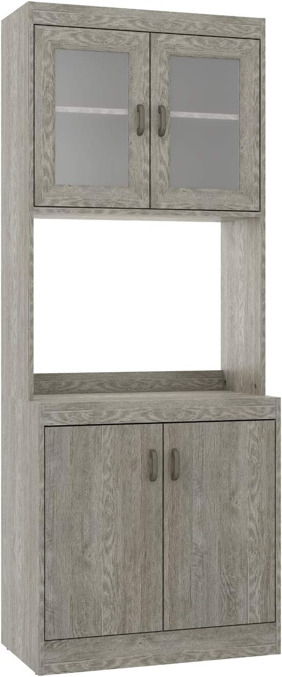 Microwave Cabinet with Double Doors and Glass Doors with Shelf S89472