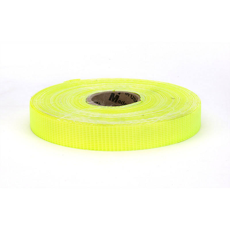 Vinyl Coated Nylon Reinforced Fluorescent Barricade Tape, 3/4x22 x 50 Yd., Glo Lime (Pack of 10) X35986