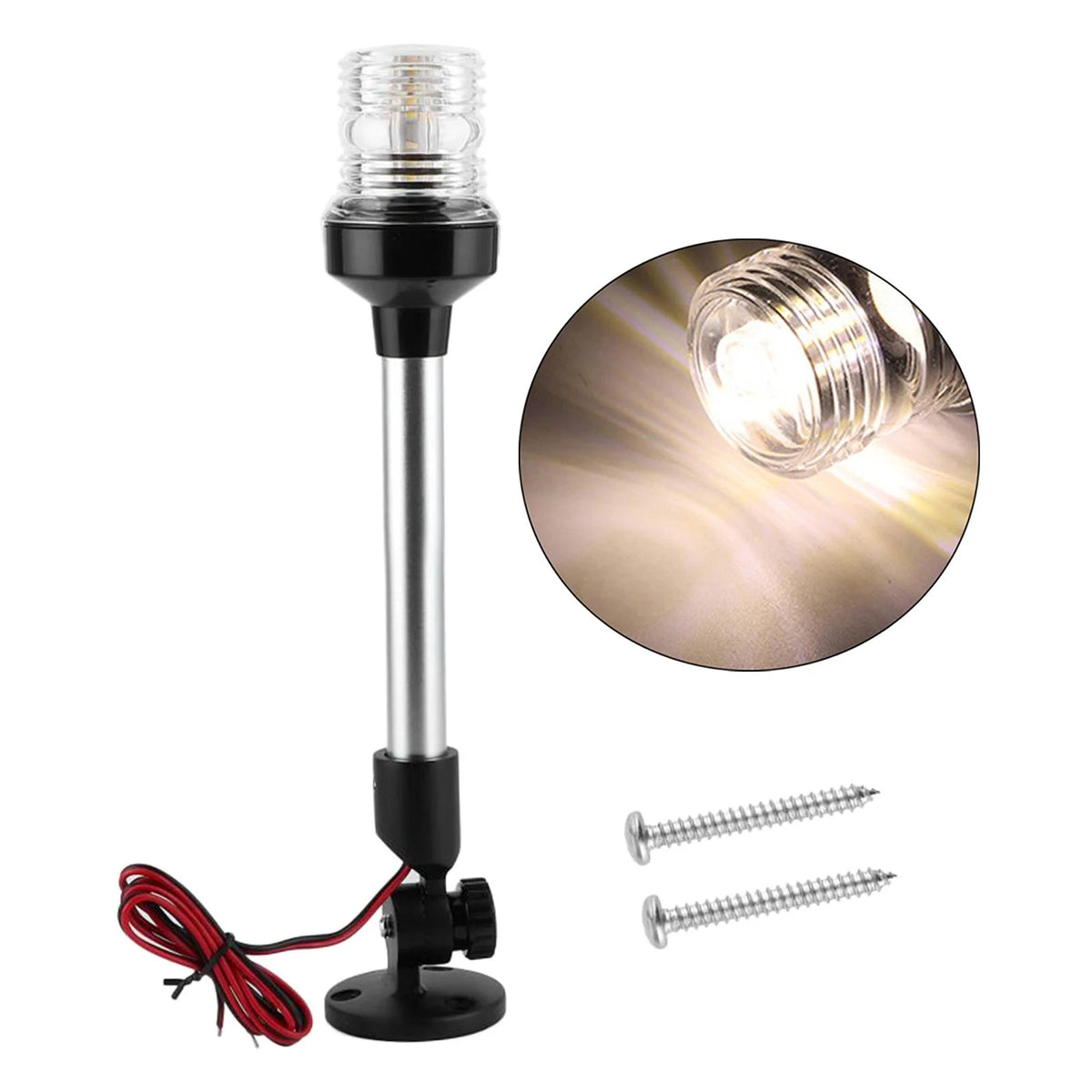 White 12-24V 360 Degree Signal Lights for Pontoon Boat K3124
