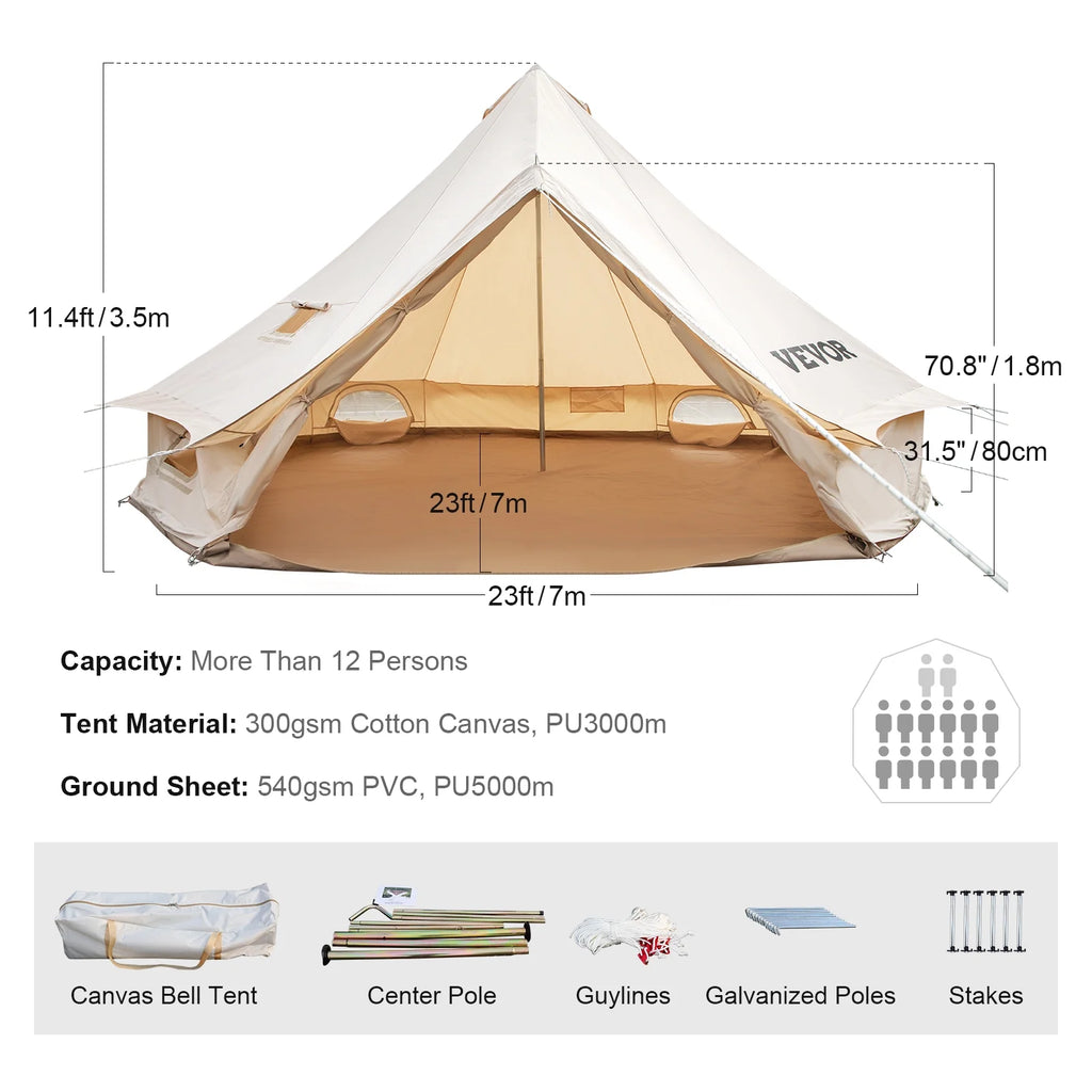 Canvas Wall Tent With Stove P126659