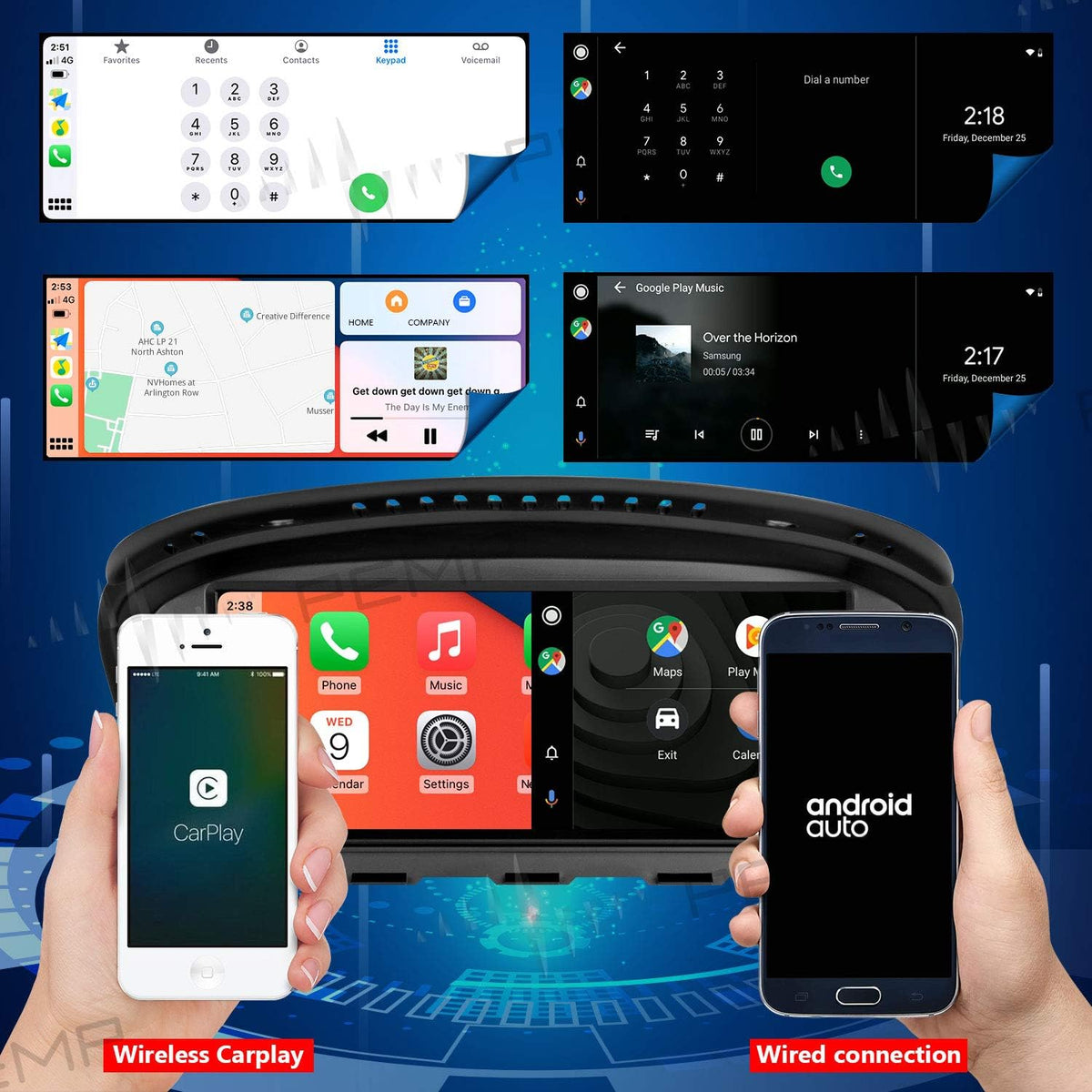 Blue Anti-Glare Vertical Screen 10.25 Android 11 Auto Carplay Snapdragon 662 8 Core 4+64GB for BMW E60 E61 CCC M833622