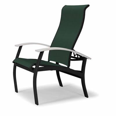 Patio Dining Chair Textured Black Forest Green White C593684