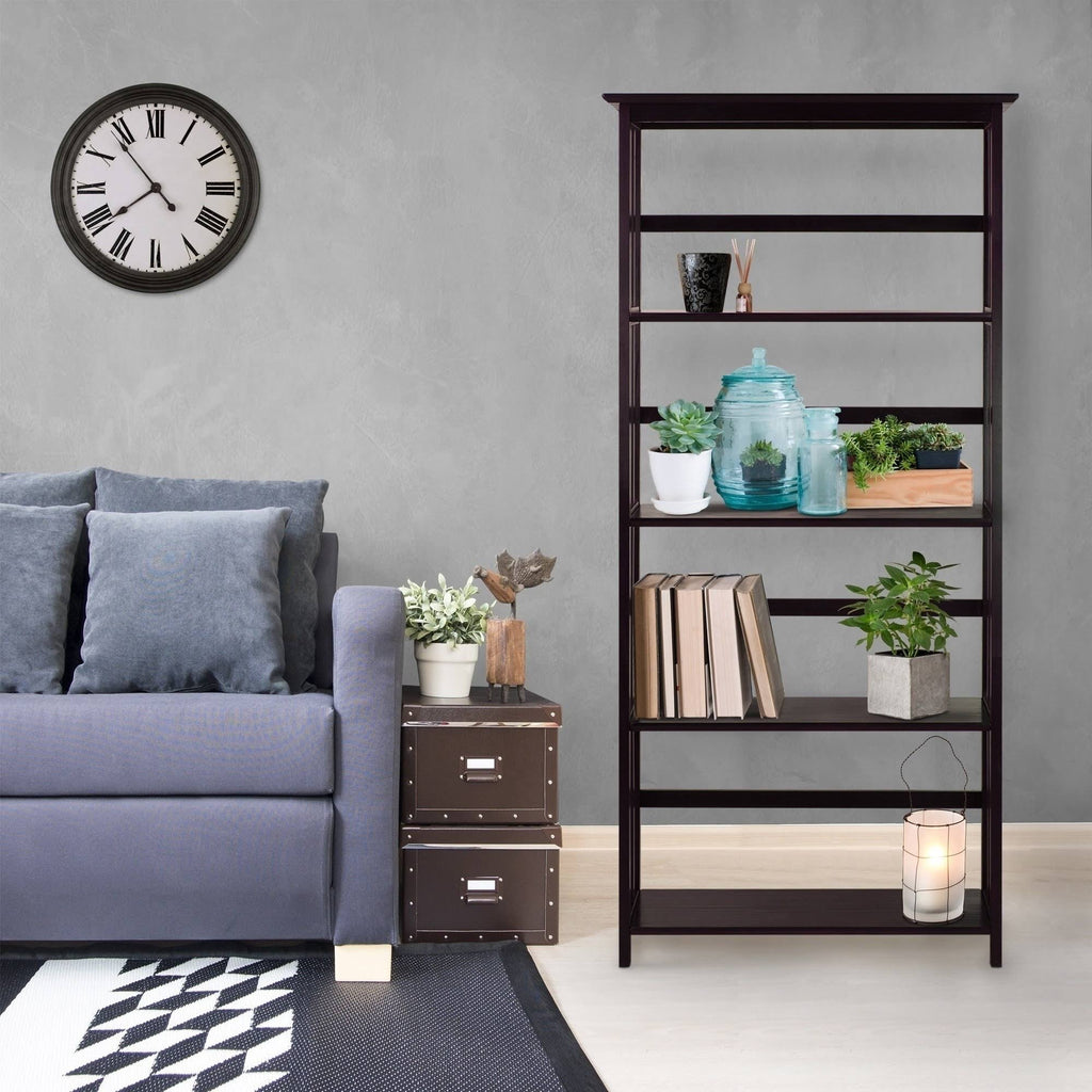 Espresso 5-Shelf Bookcase M7772