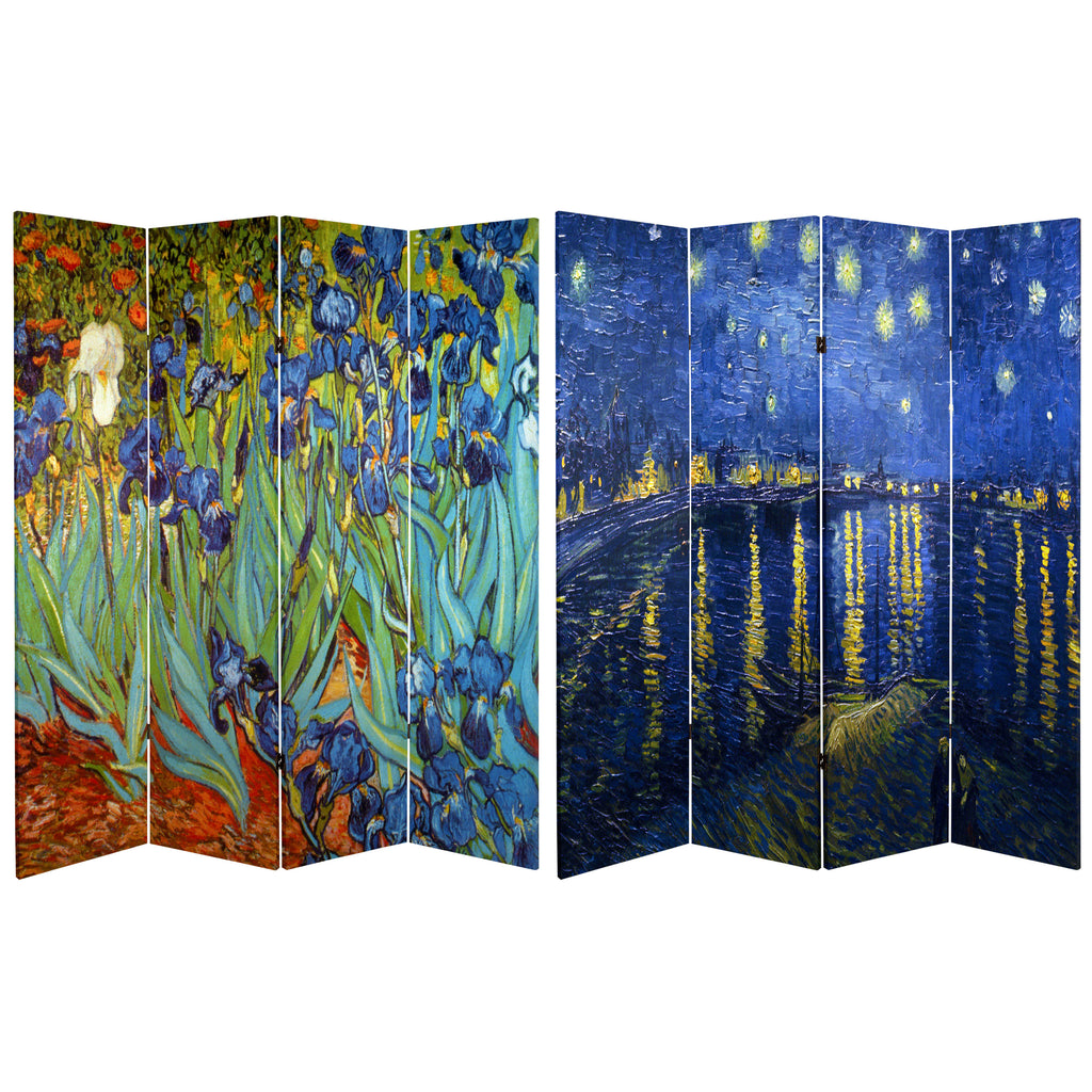 6 ft. Tall Double Sided Canvas Room Divider U71655