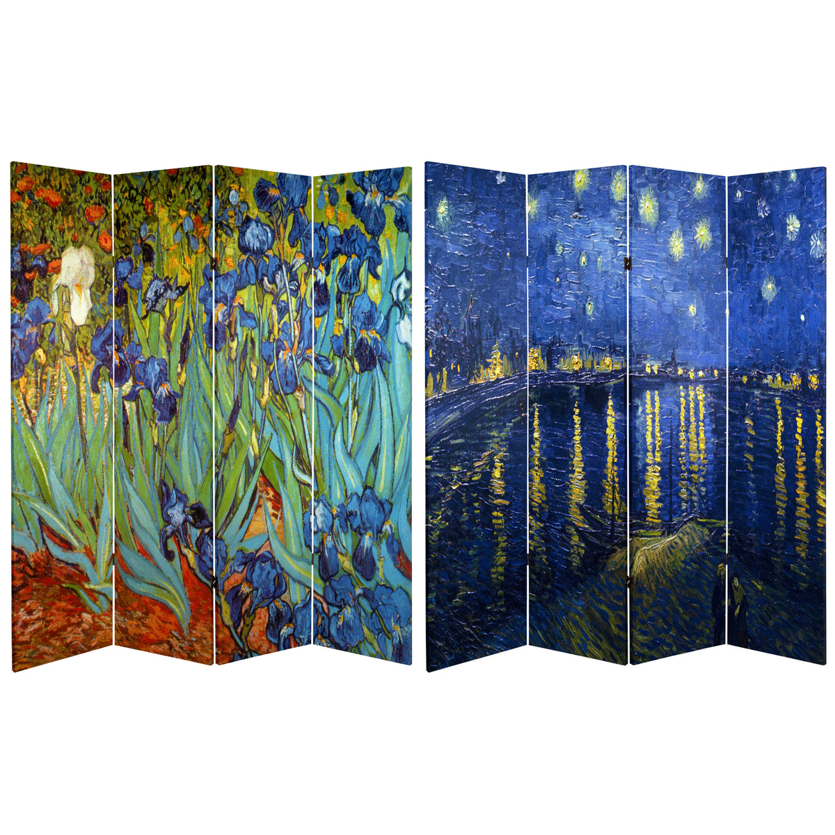 6 ft. Tall Double Sided Canvas Room Divider U71655