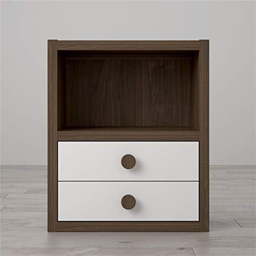 Walnut and White 2 Drawer Bookcase F930043