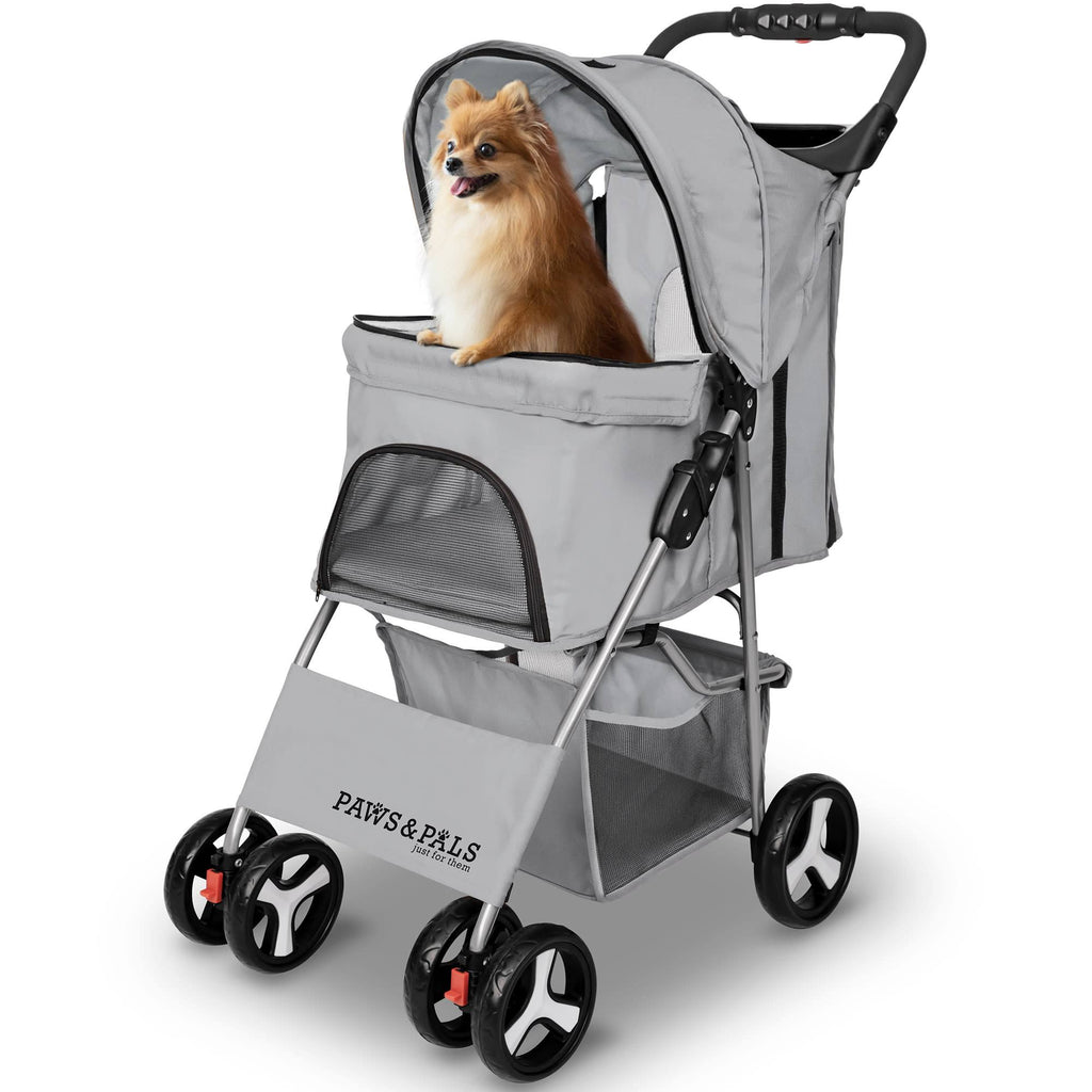 Gray 4 Wheeler Pet Stroller V8404