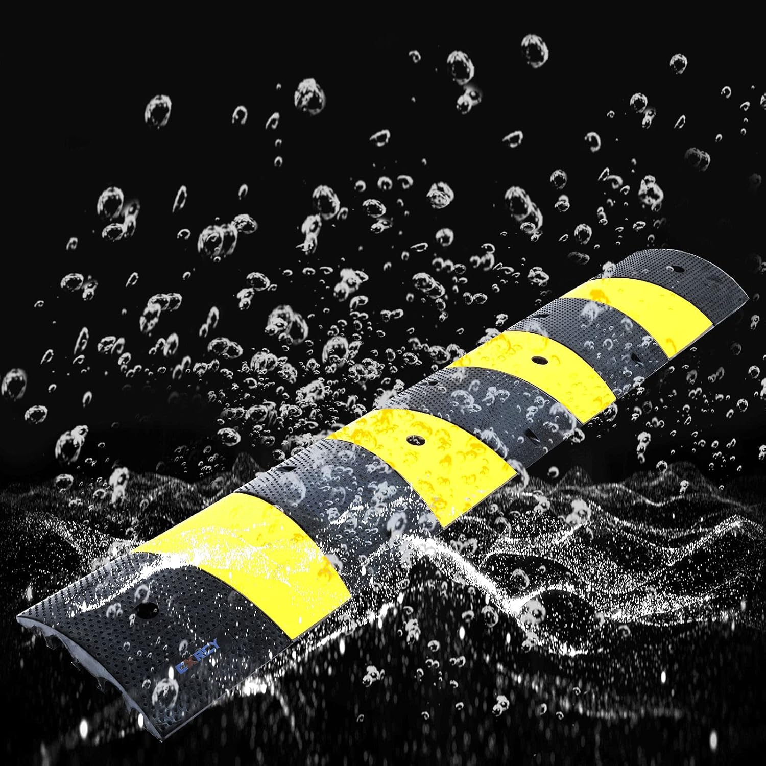 6FT Rubber Speed Bumps 2 Pack Heavy Duty Cable Protector Ramp with 8 Bolts P897
