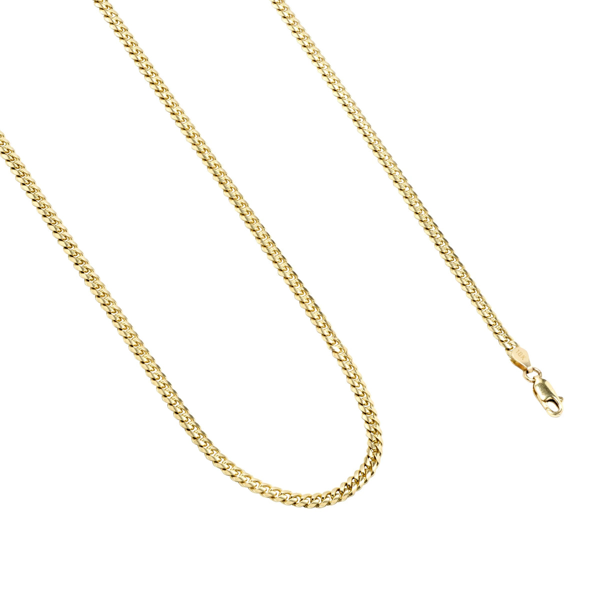 18K Yellow Gold Solid Miami Cuban Link Chain Pendant Necklace 16" - 30" A403