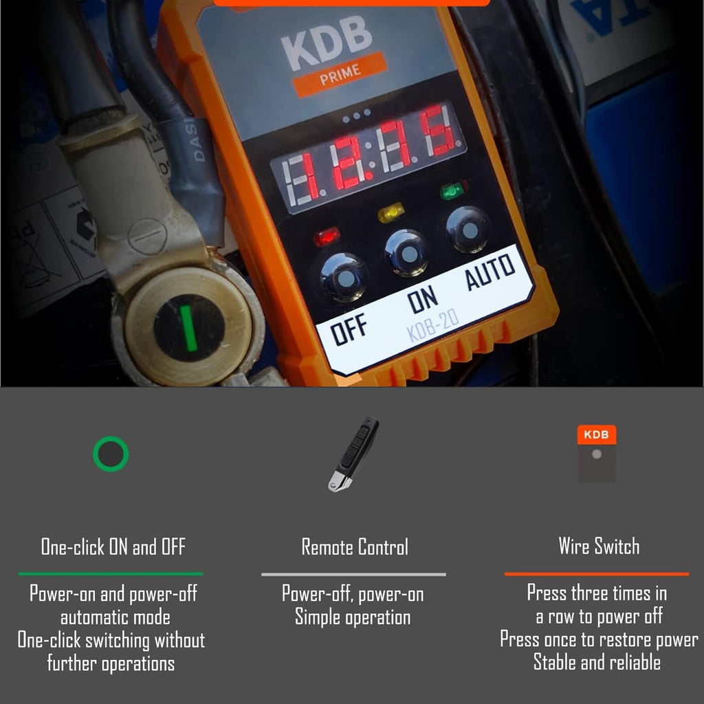 12V Car Battery Protector Voltage Disconnect Switch Kit with LED Digital Voltmeter Display B71020