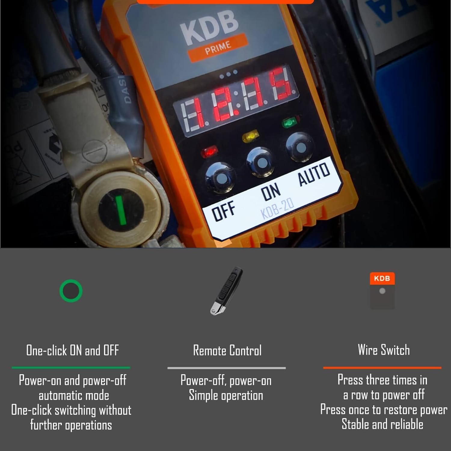 12V Car Battery Protector Voltage Disconnect Switch Kit with LED Digital Voltmeter Display B71020