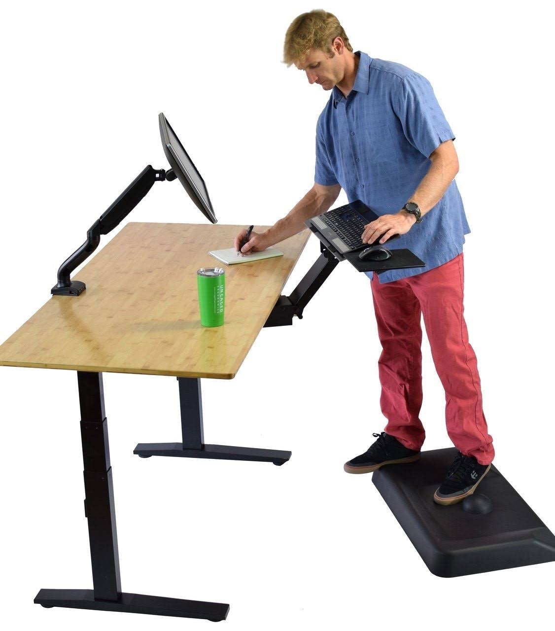 Black Bamboo Electric Adjustable Height Standing Desk M362472