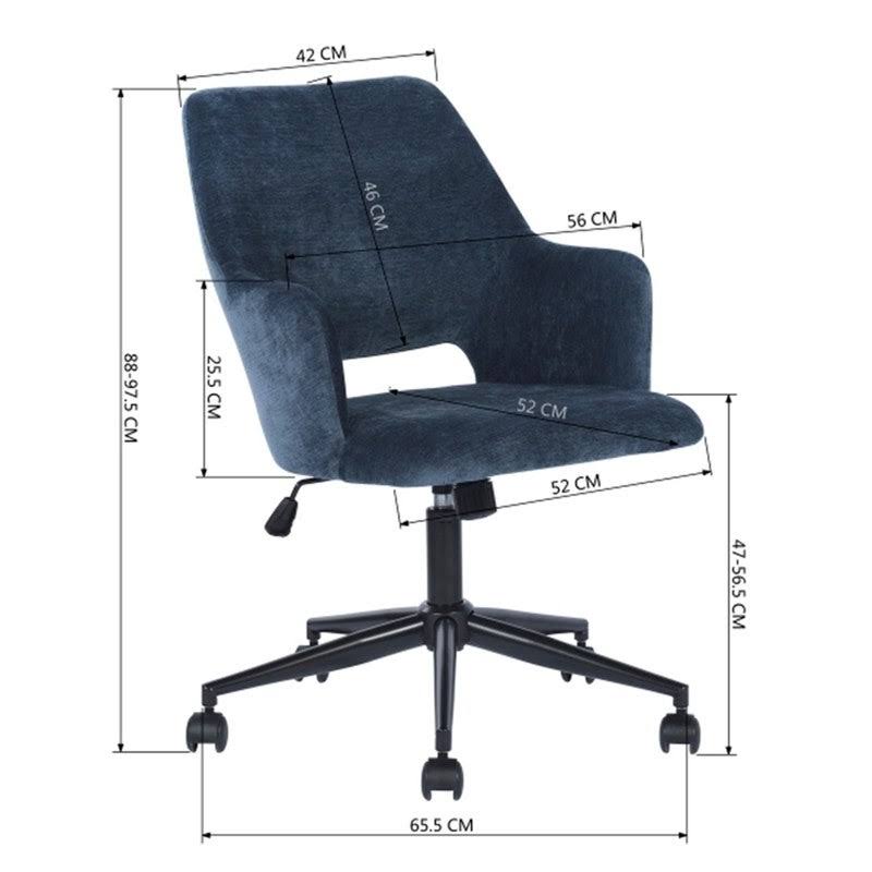 Dark Blue Fabric Upholstered Swivel Task Chair U2275