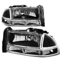 4pcs Replacement Headlight Bumper Lamp Black Housing Clear Side Z866218