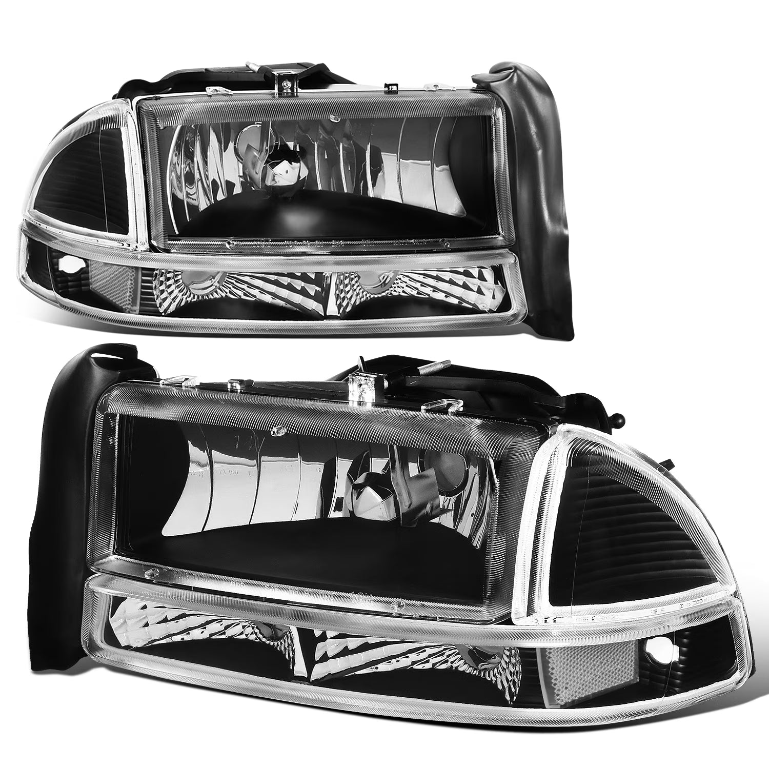 4pcs Replacement Headlight Bumper Lamp Black Housing Clear Side Z866218