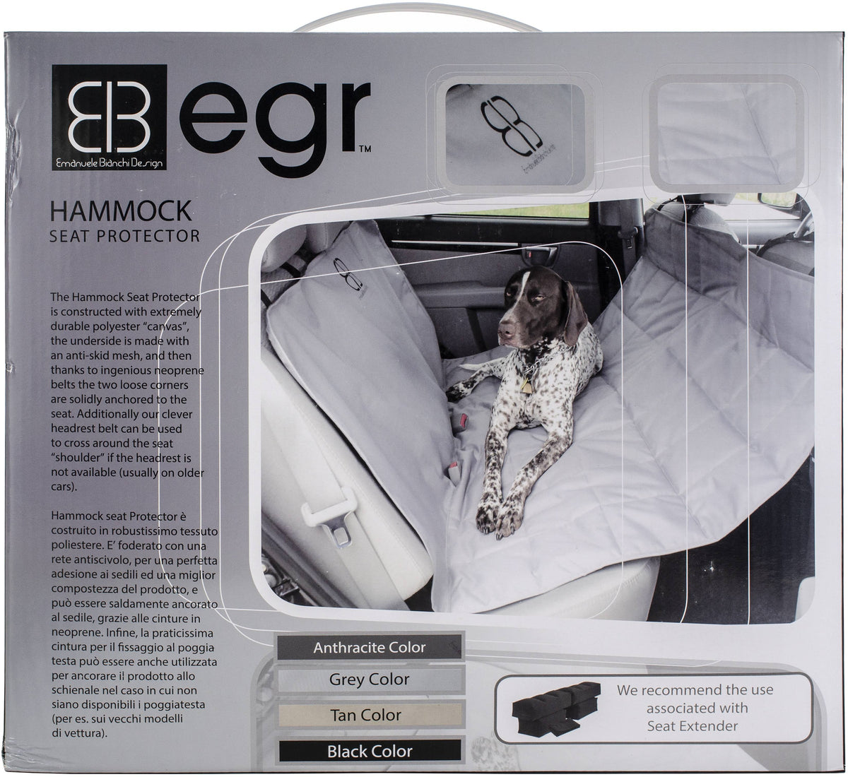 Black Rear Car Seat Protector Hammock T740