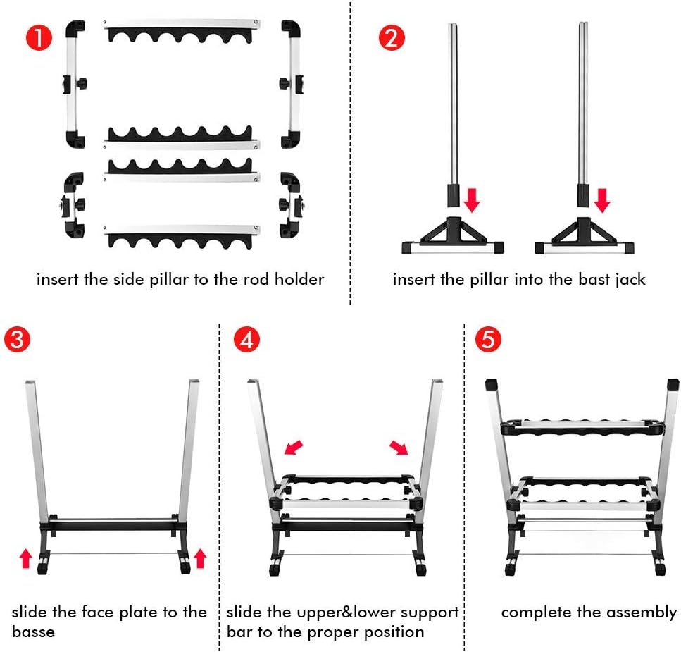 12 Fishing Pole Storage Rack Aluminum Alloy Vertical Stand P3670