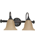 2 Light 18 in. Vanity Amber Water Glass Bronze Y9205