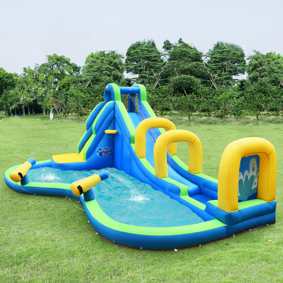 Inflatable Water Slide Kids Bounce House Castle Splash Pool X5947