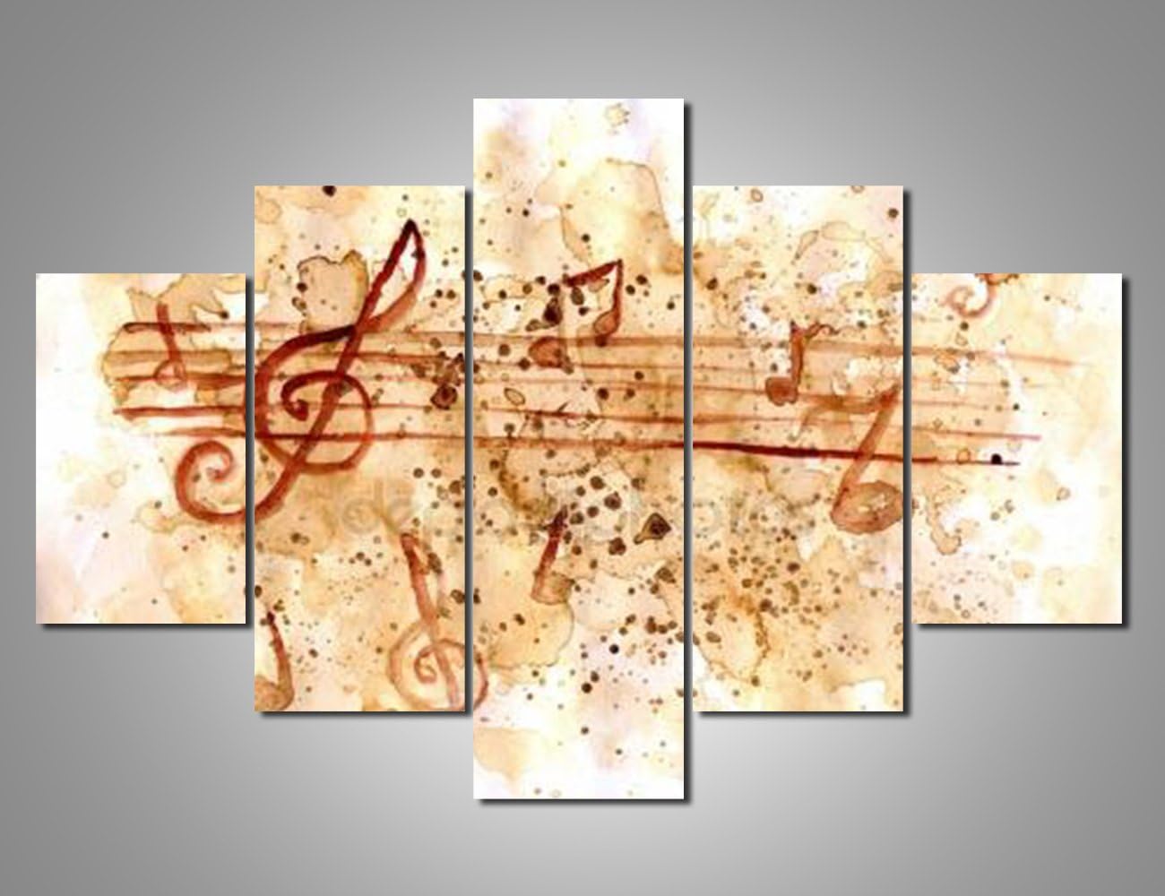 Black and White 5 Piece Canvas Wall Art Turntables Paintings E6524