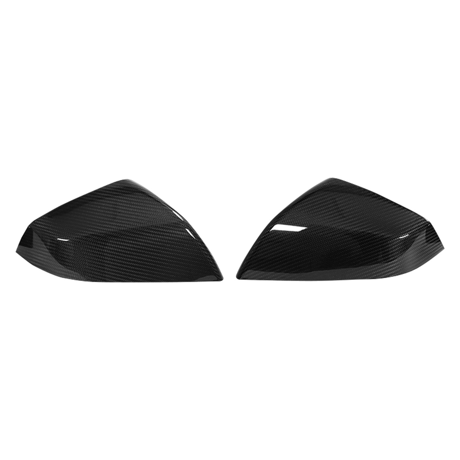 Dry Carbon Fiber Gloss Black Mirror Cover Cap Trim 2PCS H747