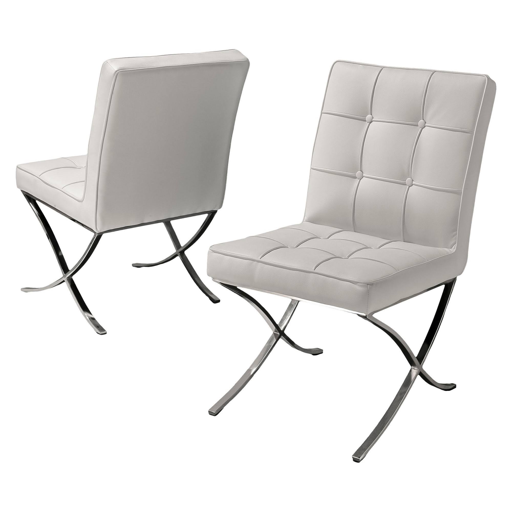 White Leather Dining Chair Set of 2 Z67238