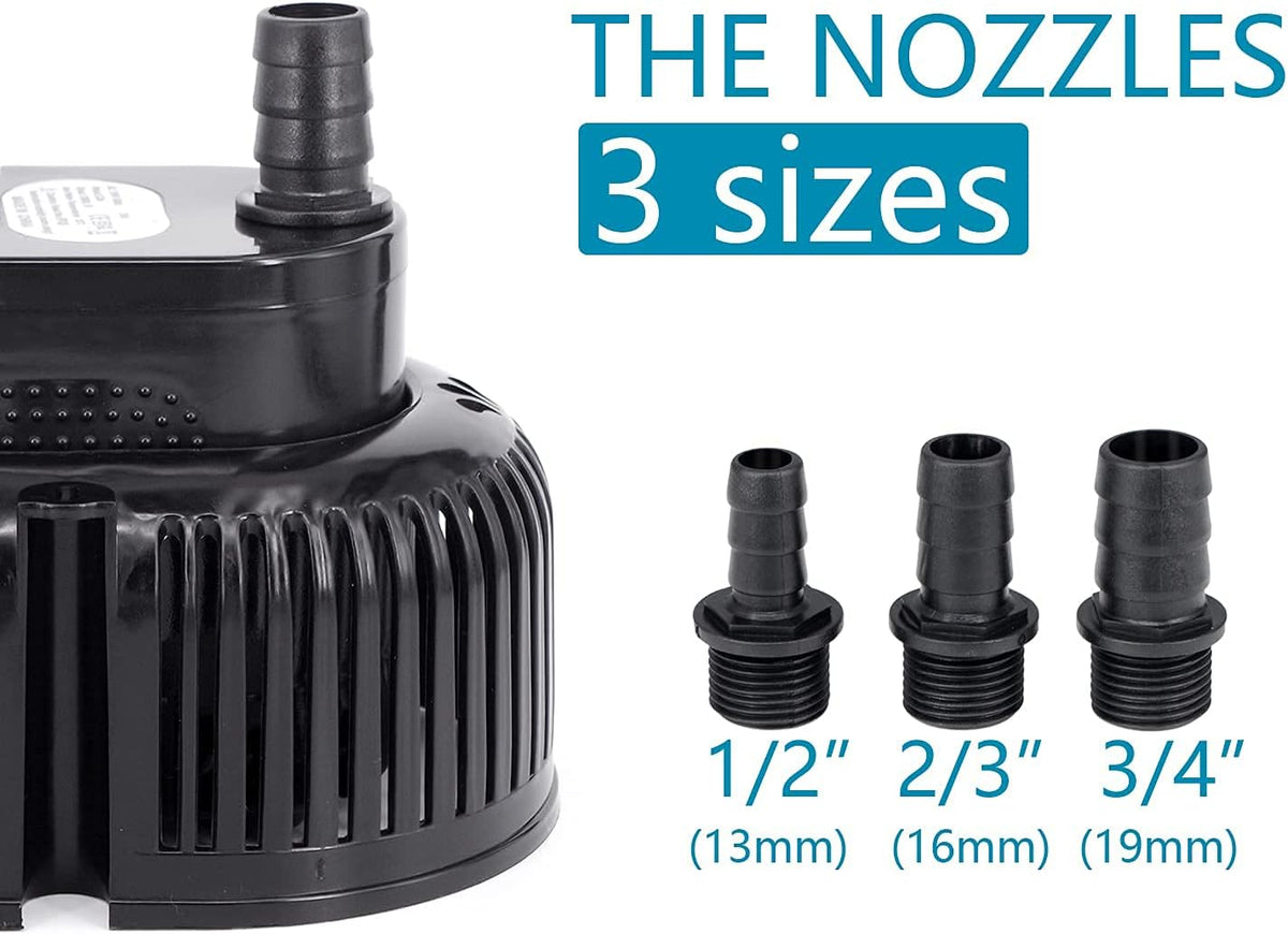 850GPH 75W Submersible Water Pump with Drainage Hose and 3 Adapters, Pack of 2 L27277