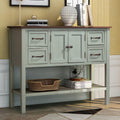 Green Console Table Buffet Sideboard with Storage Drawers Cabinets and Bottom Shelf D604154