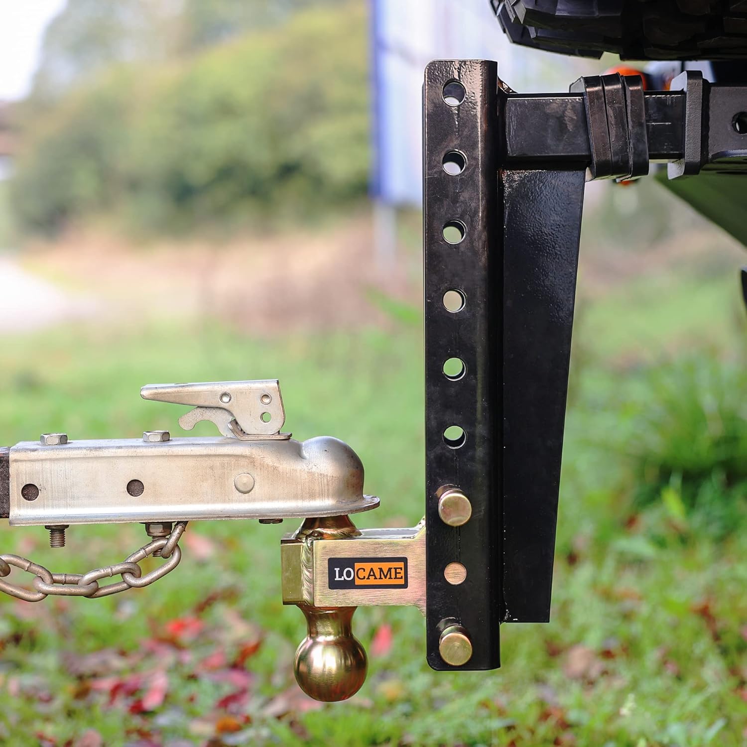 Adjustable Trailer Hitch, 2-Inch Receiver, 9-Inch Drop/Rise, 21,000 LBS GTW, Solid Ball Mount O400