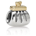 Sterling Silver Purse Bead with 14K Gold Clutch J6763