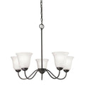 Oil Rubbed Bronze Finish 5-Light White Glass Shade Chandelier K3139