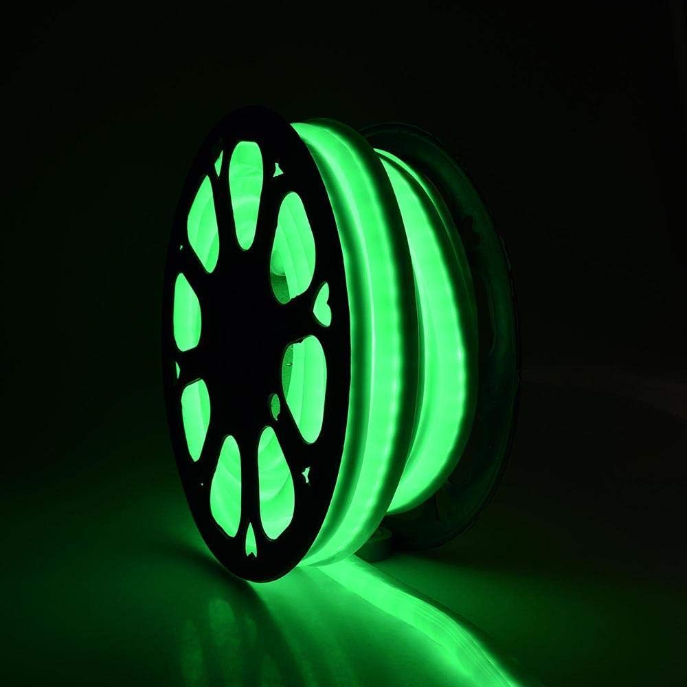 LED Flexible Neon Rope Strip Light 110V 100FT Green I107
