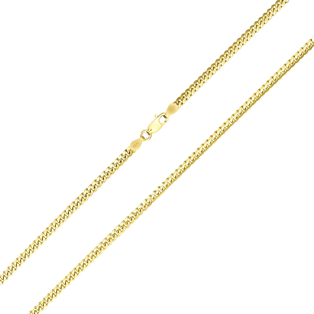 18K Yellow Gold Solid Miami Cuban Link Chain Pendant Necklace 16" - 30" A403