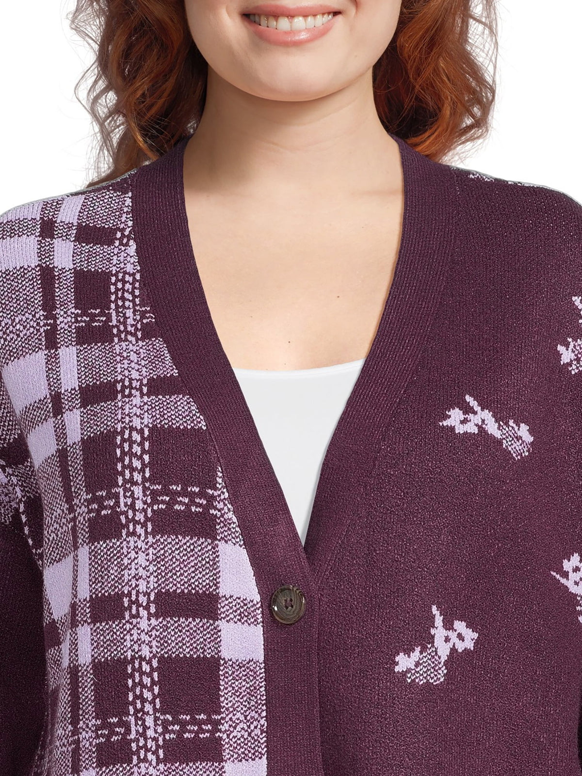 Women's Plus Button Front Cardigan Sweater N779075