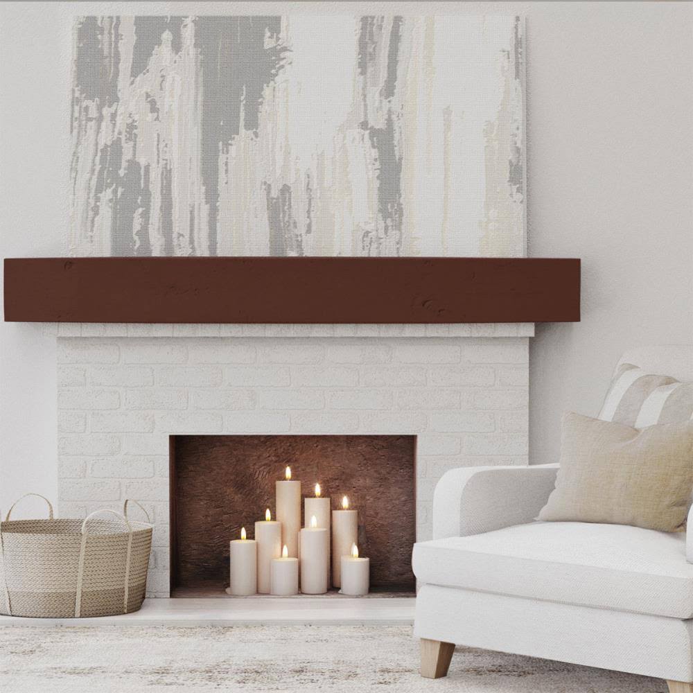 Knotty Pine Faux Wood Fireplace Mantel Natural Pecan N562