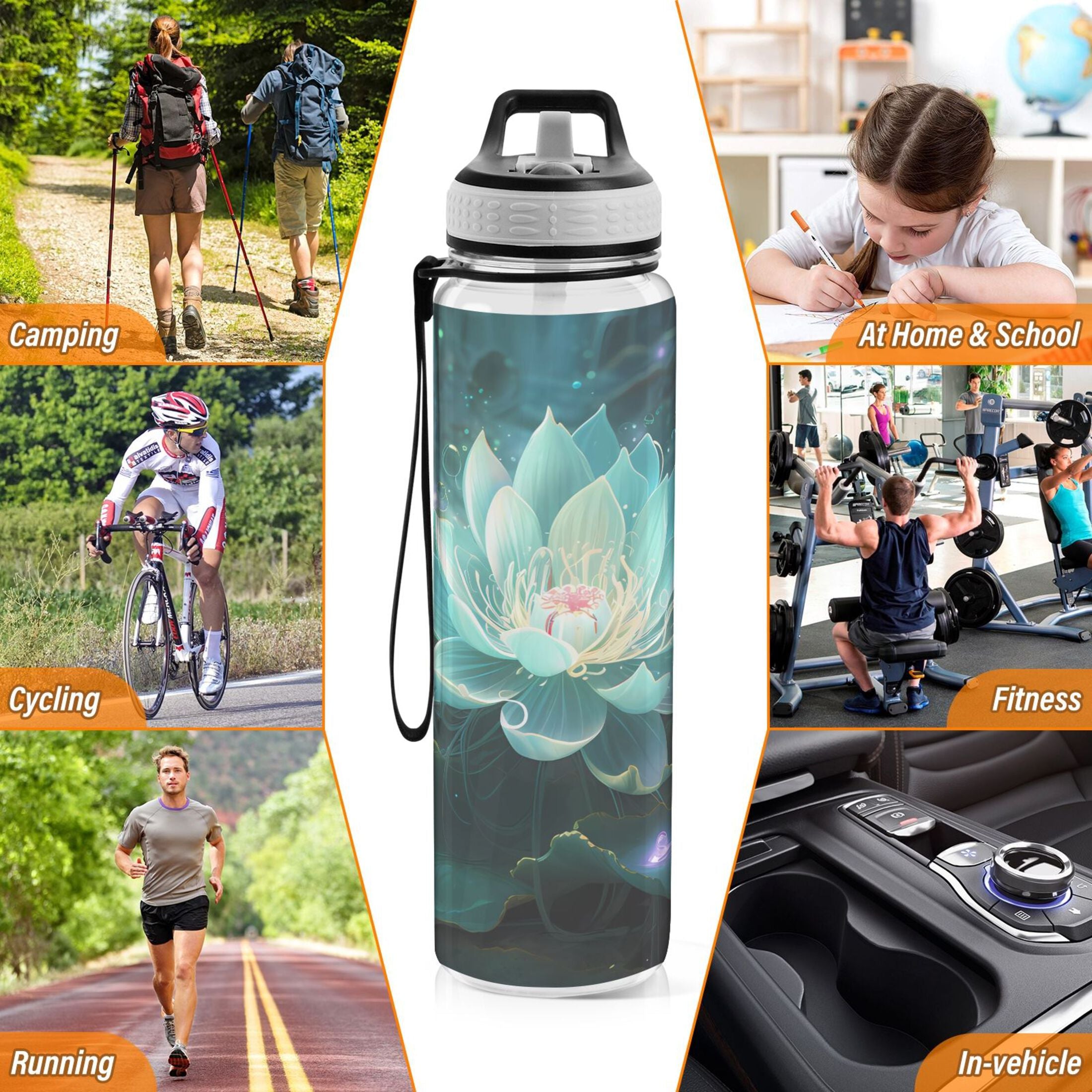 Clear 32oz Tritan Water Bottle with Straw X364577