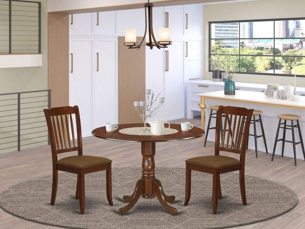 Black 5Pc Dining Set with Drop Leaf Table and Microfiber Chairs J8562